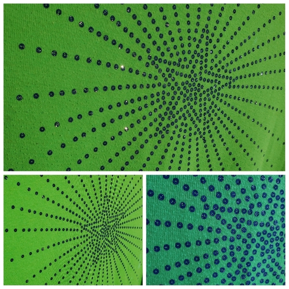 Vibrant Green Y2K Blue Sequin Starburst Embellished Graphic Summer Sweater Vest - Picture 7 of 16